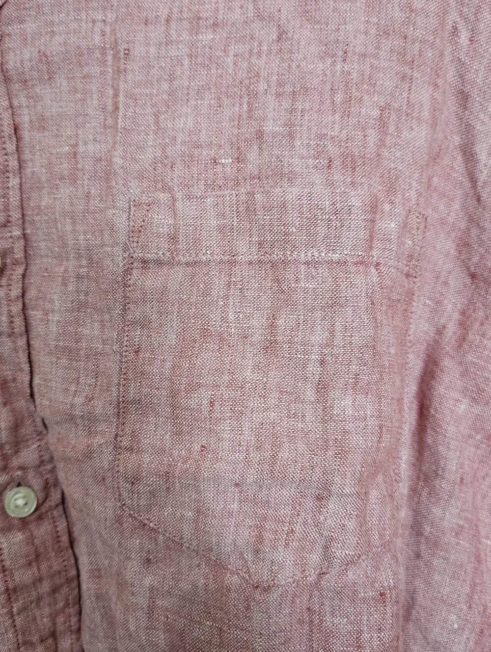 J.Crew Linen Shirt Men's XL Slim Fit Pink Button Front Long Sleeve 100% Linen.